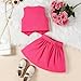 Girls Summer Clothing Set Button Up Sleeveless Blazer Vest with Pleated Mini Skirt 2 Piece Outfits for 2-8 Years