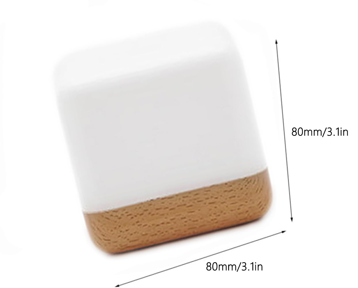 Lancoon Kid Lamp Beech Wood Color Bedroom Bedside Companion Flip Timer Night Light Simple Modern USB Rechargeable Sleep Light Nursery Lamp for Children Kids and Baby LED Cube Small Table Lamp