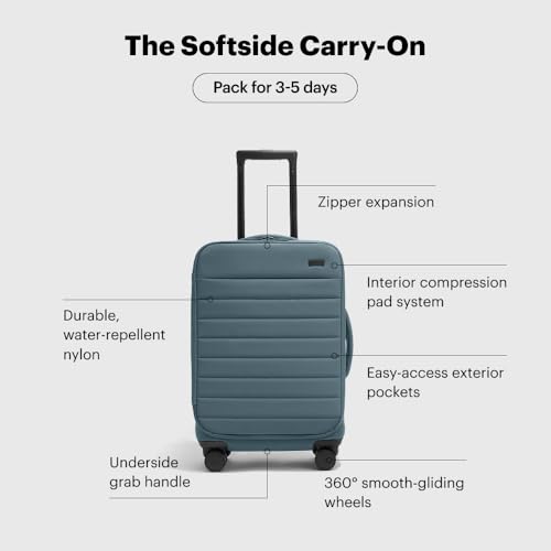 Away Softside Carry-On Suitcase, 22 Inch Lightweight, Expandable High-Strength Nylon Luggage With Spinner Wheels, Meets Requirements for Most Major Airlines, Coast Blue3