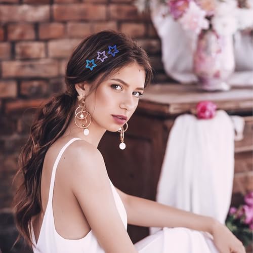 60 pinzas de cabello estrellas brillantes multicolor miniatura 6