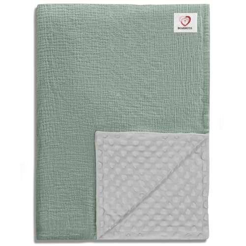 Image of Bearmoss Muslin Baby Drooling Bibs 8 Pack (Sage Green)