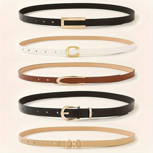 Image of Shining Diva Fashion Leather Belts For Women And Girls 5 Pcs Combo Stylish Waist Belt For Dresses Jeans (16910LB)