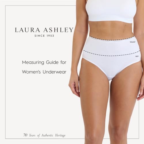 Image of Laura Ashley Women's Cotton Brief Underwear Set, High-Waisted Panties for Women, 5-Pack