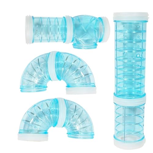 Genérico Jaula for hámster, túnel, Tubos, Juguetes, Pista, Aventura, Juego de tuberías externas, Accesorios de conexión DIY(Blue)