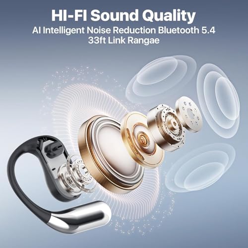 Image of Real-Time AI Translation Earbuds 168 Languages Translator Earphones, Audifonos Traductores Ingles Espanol, Bluetooth 5.4, OWS Open Ear & LCD Touch, Translating Device for Travel Meetings Learning