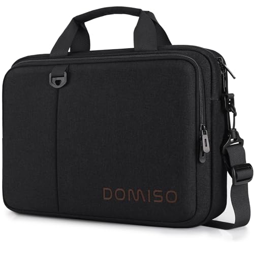DOMISO 14 inch Laptop Bag Business Briefcase Water-resistant Notebook Messenger Shoulder Bag for 14" MacBook Pro/HP Stream 14 Chromebook 14/IdeaPad ThinkPad/ZenBook,Black3