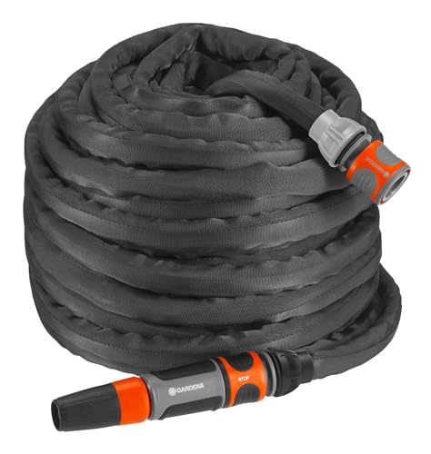 Gardena Textilschlauch Liano Set 30m: flexibler und robuster Gartenschlauch...