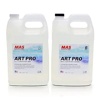 MAS Epoxies Art Pro Epoxy, Clear Kit with 2-Part Resin and Hardener, Low Viscosity and Enhanced UV Resistance, Ideal for Jewelry Making, Flower Preservation, and Other Resin Crafts (2 Gallon)