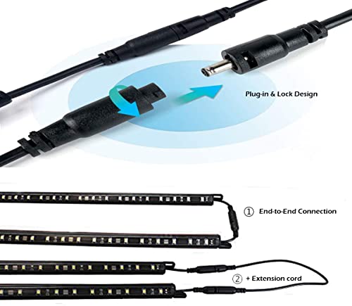 Cefrank LED Safe Lights Motion Activated, (6) 12" Linkable Light Bars + Motion Sensor + Rocker Switch + UL Power Adapter Cabinet Lighting for Gun Safe, Locker, Closet, 6000K White