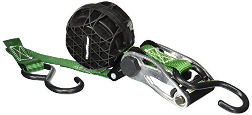 SMARTSTRAPS 337 RatchetX Green 14' 1,500 lbs Capacity Tie Down with Retractable Ball of Webbing, (Pack of 2)