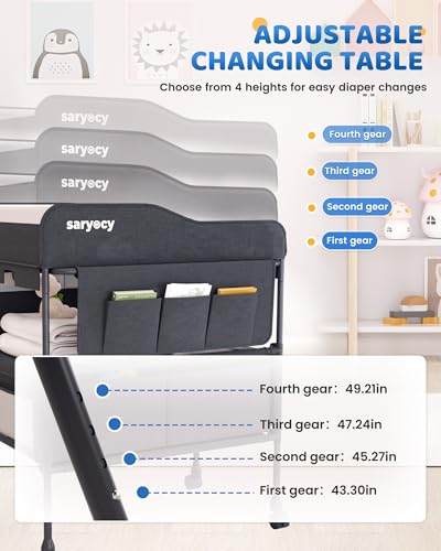 image for Saryocy Baby Changing Table with Storage, Versatile Folding Changing T