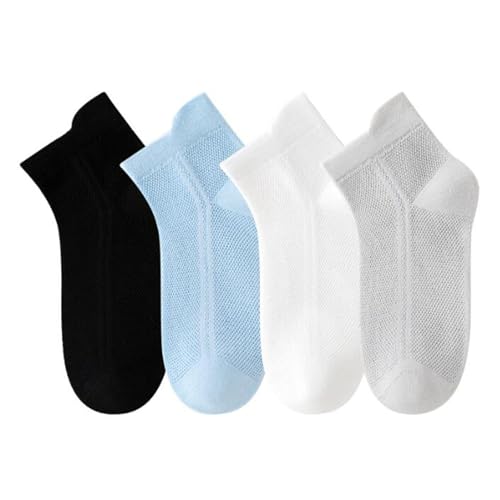 Halilo Toddler Socks Mesh Thin Kids Boys Socks Solid Color Cotton Summer Sock 4 Pairs