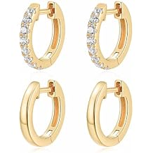 Jewlpire 14K Gold Plated Hoop Earrings Set for Women, Hypoallergenic Small Hoop Earrings for Women 20mm Gold Hoops Earring Set