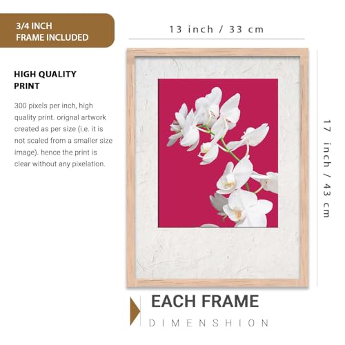 Image of HOTHOUSE Decorative Abstract Wall Art Home Decor Modern Painting poster With Frame For Living Room Bed Room Hotel Wall Decor Digital Reprint Set of 3 (13X17 inch)