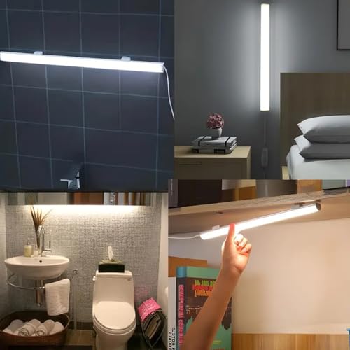 Image of GITGRNTH 4 PCS USB Powered Strip Under Cabinet Light,Adjustable 10 Level Brightness, 3 Color Mode Mode (3000K /4000K /6000k), Perfect for Kitchen Use & Shelf & Closet & Wardrobe (Pack of 4)