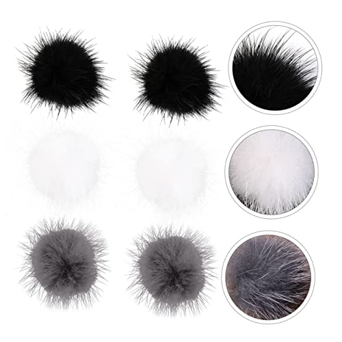 HONMEET 6 Peças Acessórios De De Unha DIY Artesanato Unhas Pom Decoração De Cabelo Preto Guarnição M