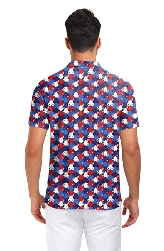 Funny Golf Shirts for Men Short Sleeve Funny Print Quick-Dry Polo Shirt Hawaiian Beach Summer 4th of July Golf Shirt miniatura 2