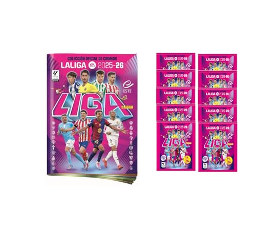 Cromos (pegatinas) de la liga 2025 2026 (Album obsequio + 10 sobres (8 normal 2 gratuitos))