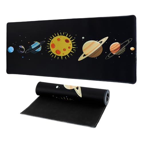 GmeDhc Potector Escritorio Infantil 30 * 80cm, Alfombrilla Gaming Infantil, Tapete Escritorio, Alfombrilla de Ratón Cosmic Solar System, Protector Escritorio