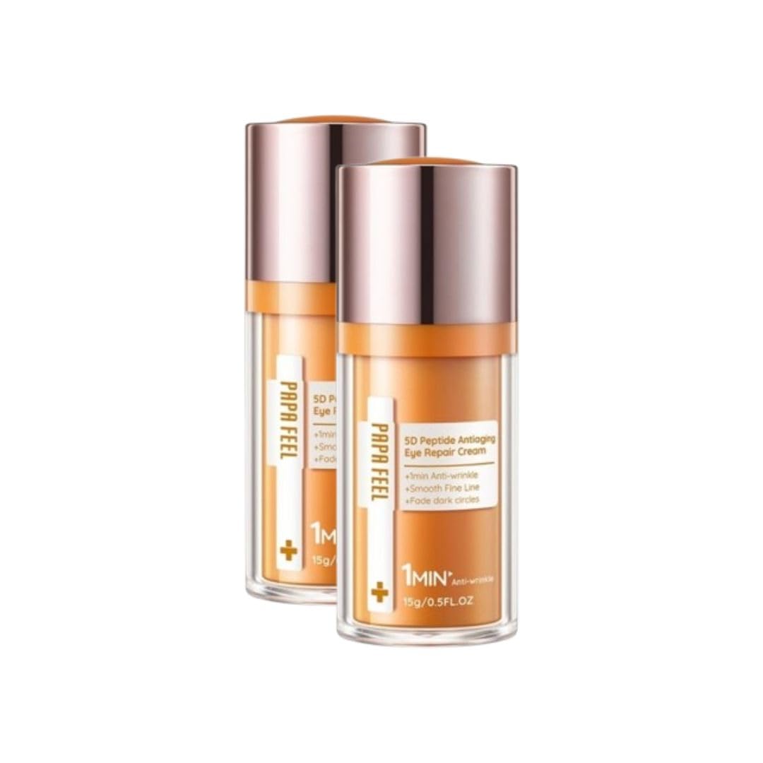 Papa Feel 5D Peptide Eye Cream 15g – Smooth & Hydrated Lightweight Eye Care (2, 15g)