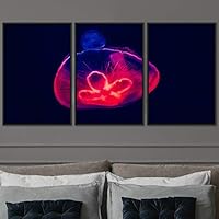 3 Piece Framed Canvas Wall Art Colorful Jellyfish Marine Life Canvas Prints Home Artwork Decoration for Living Room,Bedroom - 16