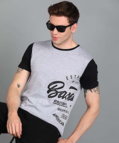 Image of Urbano Fashion Men's Graphic Printed Round Neck Half Sleeve Slim Fit Cotton T-Shirt