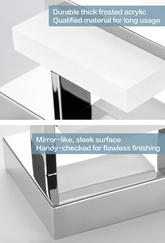 Image of SOLFART Modern Vanity Light Chrome, 32W Dimmable LED Bathroom Light Fixture Over Mirror, 2560LM Bright Minimalist Vanity Lighting for Mirror, Easy Install Bathroom Wall Light