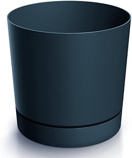 Tubo P doniczka na kwiaty, okrągła z podstawką, matowa (300, antracytowa)