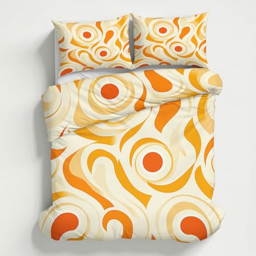 Housse de couette 220x240 microfibre confortable a fermeture eclair retro