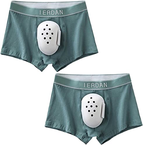 2pc Breathable Boxer Shorts for Boys Post Circumcision Recovery, Soft Cotton Circumcision Underwear, Surgery Recovery Pants for Kids(Green,X-large)