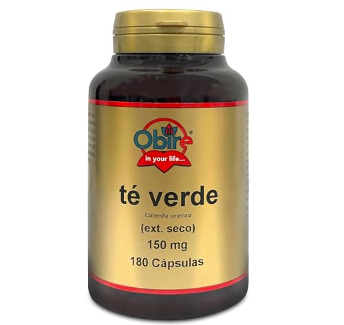 Obire | Té verde Puro 100% | 150 mg (ext. Seco) | 180 Cápsulas | Antioxidante y Antiinflamatorio | Para el Metabolismo
