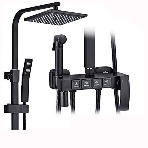 Douche à commande pressurisée en cuivre noir pour optimiser la pression