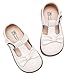 DADAWEN Girl's T-Strap School Uniform Dress Shoe Mary Jane Princess Flat Cream White US Size 8.5 M Toddler