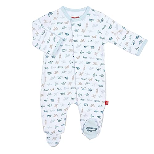 Image of Magnetic Me 100% Organic Cotton Magnetic Baby Footie Pajamas | Super Soft Cotton Fabric