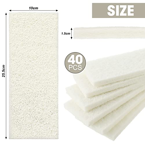 40 Pieces Non Scratch Scrubbing Pad Reusable Kitchen White Dish Scrubber Scouring Sponge Pads Multi Purpose For Kitchen Household Cleaning Supplies, 10 X 4 Inch #TOP2