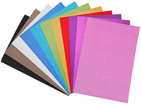 Glitter Cardstock Paper Assorted Colors for Craft Project (11 sheets)