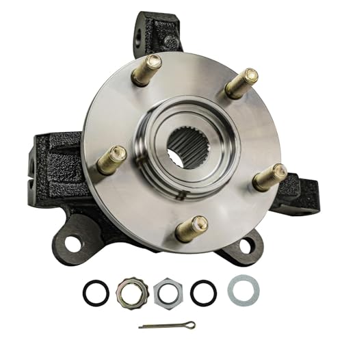Image of Detroit Axle - Front Right Steering Knuckle for 2007-2012 Dodge Caliber, Passenger Side Steering Knuckle & Wheel Bearing Hub Assembly 2008 2009 2010 2011 Replacement