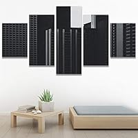 SIGNWIN 5 Panel Canvas Wall Art Modern Art Abstract Closeup Cool Line Minimalism Minimalist Multicolor for Home Decorations Ready to Hang - 60