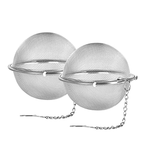 Fu Store 2pcs Stainless Steel Mesh Tea Ball 3.55 inches Tea Strainers