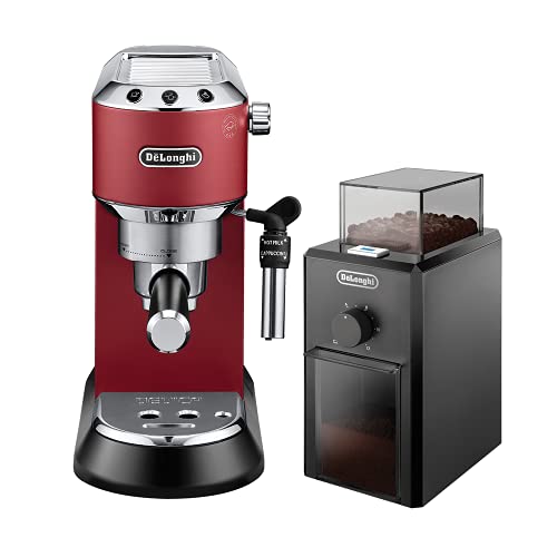 ایگرد | قیمت و خرید DeLonghi EC685R Bundle Beans Espresso Machine,Red -  EC685.R + DeLonghi Coffee Grinder