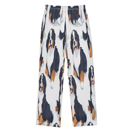Lovely Bernese Mountain Dogs Pajama Pants Soft PJ Bottoms Lounge Pants for Sleepwear Sport Size 6–14 Years