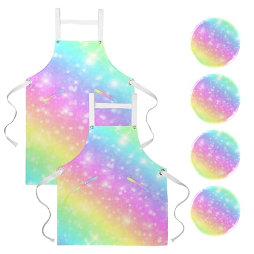 Tablier de cuisine arc-en-ciel brillant idéal pour la pâtisserie maison