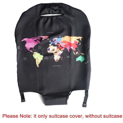 MosaiRudo Thicker Luggage Cover Elastic Suitcase Cover Protector Fits 18-32 Inch Suitcase Travel Accessories (World Map, L)2