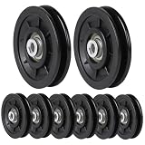 LALAGO 8 Pezzi Puleggia Palestra 90mm, Pulegge Fitness, Carrucola Resistente all'Usura per Attrezzature Fitness, Cuscinetto Cavo Puleggia Ruota per Attrezzatura Palestra Porta del Garage