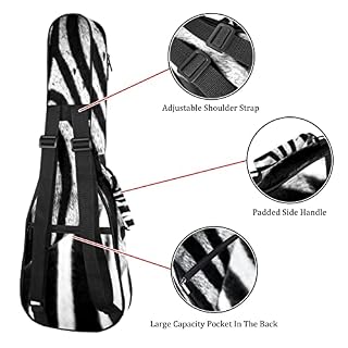 Housse pour ukulélé – Motif zèbre noir et blanc – Rembourrage en éponge de 10 mm d’épaisseur – 53,3 cm – Avec sangles… - Les Beatles, Paul McCartney, John Lennon, RIngo Starr, George Harrison Housse pour ukulélé - Motif zèbre noir et blanc - Rembourrage en éponge de 10 mm d'épaisseur - 53,3 cm - Avec sangles… – Image 3