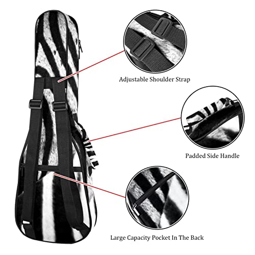 Housse pour ukulélé – Motif zèbre noir et blanc – Rembourrage en éponge de 10 mm d’épaisseur – 53,3 cm – Avec sangles… - Les Beatles, Paul McCartney, John Lennon, RIngo Starr, George Harrison Housse pour ukulélé - Motif zèbre noir et blanc - Rembourrage en éponge de 10 mm d'épaisseur - 53,3 cm - Avec sangles… – Image 4