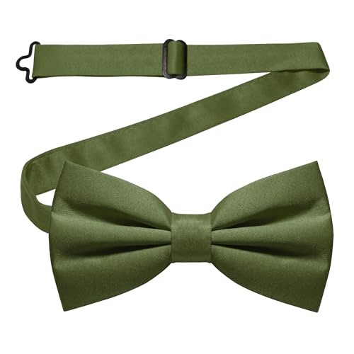 Image of JEMYGINS Solid Color Pre-tied Bow Tie Adjustable Bowtie for Men