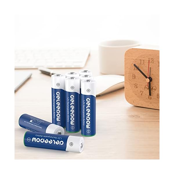 Deleepow AA Rechargeable Batteries Nimh 3300mAh 1.2V Batteries AA Size Rechargeable High Capacity 1200 Cycles 8-Pack(Only Battery) - Image 8