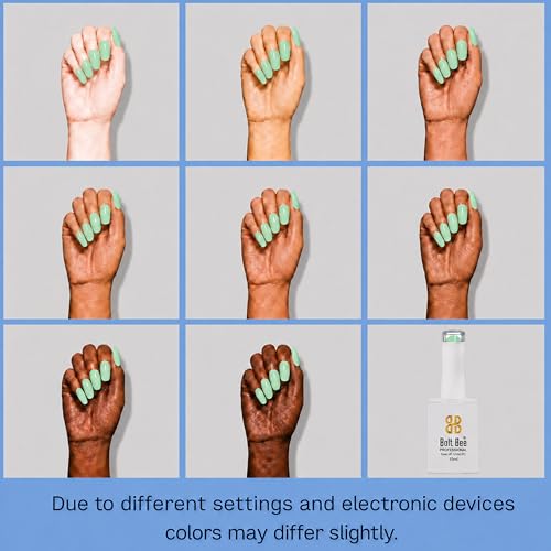 Image of Bolt Bee Mint Glow Green Color Gel Nail Polish Soak Off UV Gel DIY at Home 15ML Manicure Salon Nail Art