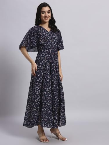 Image of HELLO DESIGN Women V-Neck Solid Maxi Dresses